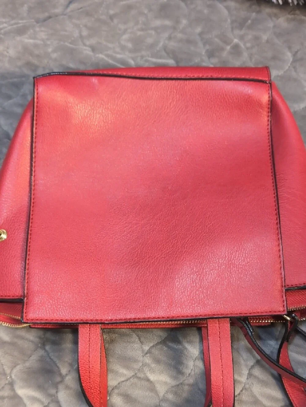 Gianni Bini Red Structured Leatherette Tote
